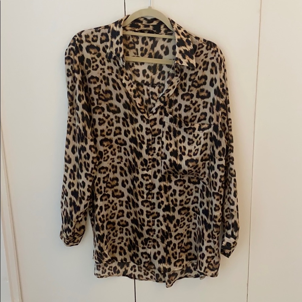Zara cheetah print blouse